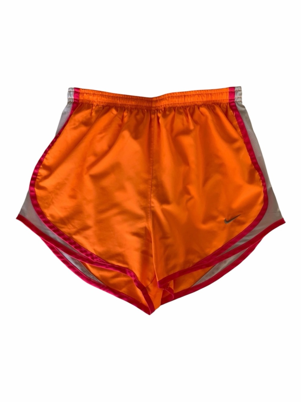 Nike Tempo Shorts Women’s S Orange Pink Dri-Fit Drawstring Pocket Logo Running